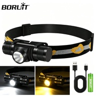 BORUiT D25 Rechargeable LED Headlight Portable Waterproof Camping Flashlight Outdoor Emergency Light