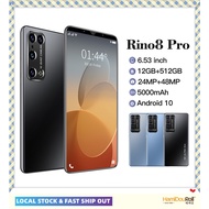 【LOCAL STOCK】Original Rino8 Pro 6.38-inch Hd Smartphone Type-c Plug 24mp+48mp 5000mah Battery (12+51