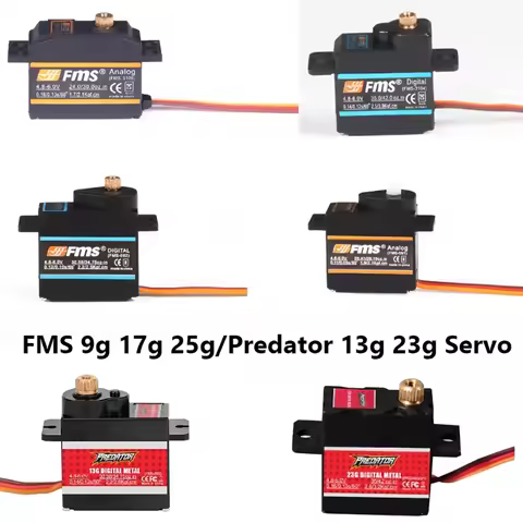 FMS Servo 9g 17g 25g 13g 23g Plastic Analog Metal Digital RC Airplane Hobby Model Plane Aircraft Avi