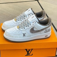 Air Force 1 Louis Vuitton Men's Luminous Sneakers - AF1 Denim AF1 Brown Border