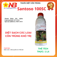 Santoso 100SC - Chim sâu- chai 1Lit (Alfa cypermethrin 100g/l) Trừ bọ trĩ côn trung ruồi muỗi kiến g