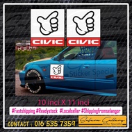 Sticker pintu civic no good racing sticker JDM Honda Civic City vtec Turbo