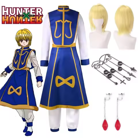 Anime Manga Hunter x Hunter Kurapika Cosplay Costume Wig Fingers Rings Chain Earrings Anime Uniforms