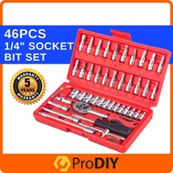 46pcs / 53pcs 1/4 Inch Bit And Socket Set Ratchet Wrench Combination Tool Kit For Automatic And Home