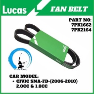 LUCAS BRAND FAN BELT FOR HONDA CIVIC SNA 1.8 2.0 7PK1662 7PK2164 NJW