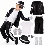 Kids cosplay Dance Star Costume set Metallic Shiny 80s 90s Stage Party Outfit Boy Girl Clothing Chil