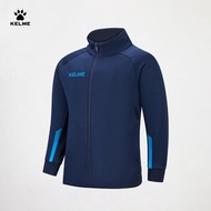 Áo Khoác Tập Luyện Bóng Đá Trẻ Em KELME 2024 Thu Đông Mới Chạy in Móc Áo Cổ Đứng Dệt Kim Thể Thao Th