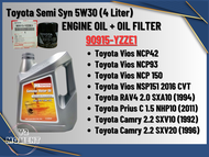 Toyota 5W30 Semi Synthetic SN/CF Engine Oil 4L  &amp; Toyota Oil Filter 90915-YZZE1