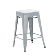 [客尊屋-椅天]Vali瓦力工業風可堆疊金屬吧檯椅-高61cm -五色可選-銀色