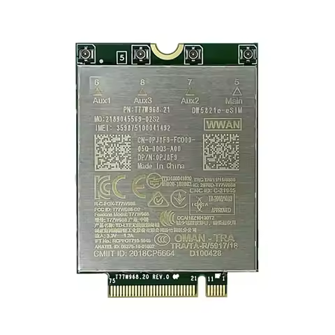 T77W968 DW5821e-eSIM LTE Cat16 M.2 4G Module For Latitude 7400 7400 2-in-1 5424 5420 Rugged 7424 Rug
