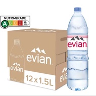 Evian Natural Mineral water 12 X 1.5L