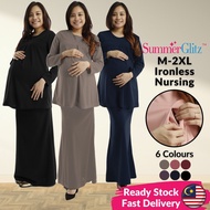 SummerGlitz Single Pleat Maternity &amp; Nursing Blouse / Baju Menyusu Mengandung Muslimah Plus Size Panjang Pregnant