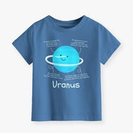 IBRAKIDS - Boys and Girls Tops with Planet Uranus Motif in Deepblue