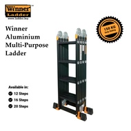 Winner Ladder Aluminium Multipurpose Ladder 20 Step (5.7M), 16 Step (4.6M), 12 Step (3.5M) Heavy Dut