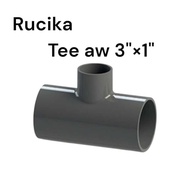 Rucika Tee aw 3" 1" thick pvc pipe connector pvc connector