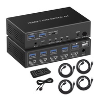 high quality 8K@60Hz 4x1 HDMI 2.1 KVM Switch 8K@60Hz/4K@120Hz HOT KEY SWITCH USB3.0 Kvm Switch 2 Por