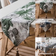 Jacquard Weave Table Runner Landscape Floral Style Table Runners with Tassels Dining Wedding Party T