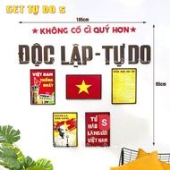 Independent - Freedom - Happiness wall sticker Set, Vietnamese theme Patriotic decoration September 