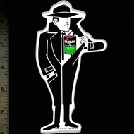 x2 BARDAHL Agent Man - Vintage 1960's Racing Decal/Sticker