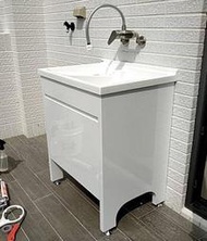《優亞衛浴》50cm 實心人造石洗衣槽附活動洗衣板立柱型浴櫃
