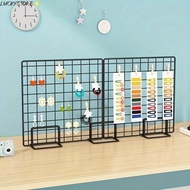LUCKYSTORE Display Rack, Grid Frame Grid Storage Rack, Creative Metal with Base Desktop Stand For Gr
