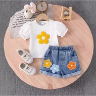 MATAHARI DBOX SUNFLOWER MOTIF T-SHIRT AND JEANS SET FOR GIRLS AGED 6 MONTHS - 5 YEARS