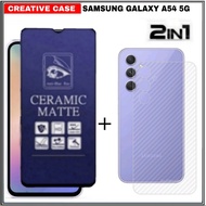 PACKAGE 2 INC 1 TEMPERED GLASS SAMSUNG GALAXY A54 5G MATTE ANTI BLUE - SAMSUNG A54 5G