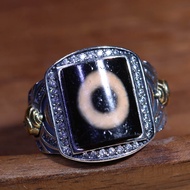 Tibetan Dzi Beads Tibetan Dzi Beads Broken Beads Modified Inlaid Dzi Beads Domineering All-Match Rin