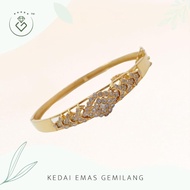 [Kedai Emas Gemilang] 600105 {YS} Gold Diamond Bangle (6.2)(21.86G) [835 Gold]