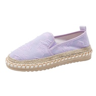 Womens Classic Slip on Flat Shoes Casual Cap-Toe Platform Simple Espadrille Canvas Loafers