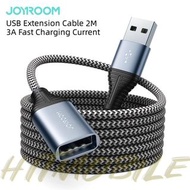 ⚡Joyroom USB延長線2米⚡ USB-A公 to USB-A母 轉接線 3A延長充電線 USB2.0車用充電延長線 USB Extension Cable💸歡迎使用消費券💸