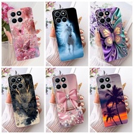 Clear Cover Honor X6a Case Cute Cat Fashion Butterfly Funny Painted Casing Honor WDY-LX1 WDY-LX2