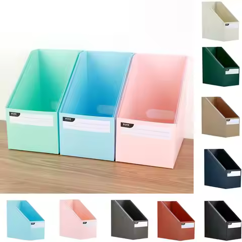 Plastic Foldable Book Storage Box Large Capacity Waterproof Book Sorting Storage Box A4 Desktop Book