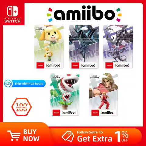 Nintendo Switch Amiibo - Super Smash Bros. Series -Isabelle， Ken ，Plranha Plant ，RIDLEY ， DARK SAMUS