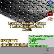 Round Stud Rubber mat, Rubber Flooring, Airport Mat (4.5mm x 610mm x 610mm) (2 kaki x 2 kaki)