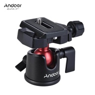 Andoer หัวบอลขนาดเล็กหัวบอลโต๊ะขาตั้งกล้องยืนอะแดปเตอร์การถ่ายภาพพาโนรามาหัวกับที่วางจำหน่ายจานด่วนส