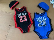🏀喬丹寶寶無袖 包屁衣+帽子 Jordan 新生兒三件組