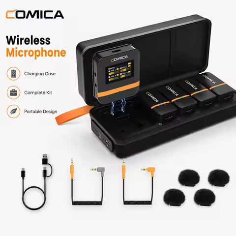 COMICA Vimo Q Wireless Lavalier Microphone Noise Cancelling Mic System For Camera Phone iPhone Andro