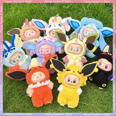 Kawaii Pokemon Pikachu Clothing Outfit for V1 V3 Labubu Handmade Mini Plush Dolls Trendy Dress Up Cu