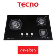 Tecno T23TGSV / T 23TGSV 3-Burner Glass Cooker Hob with Inferno Wok Burner Technology