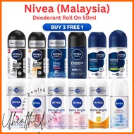 Nivea Deodorant Roll On 50ml Buy 2 Free 1 in pack Aneka Flavour