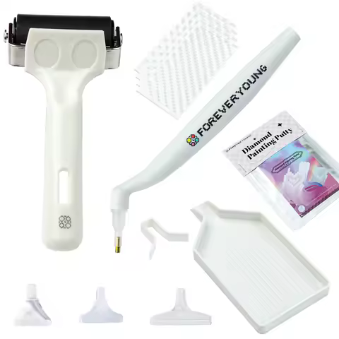 Diamond Painting Premium Tool Kit 2 Options - With/Without Roller, Diamond Art Tools Set for Adults 
