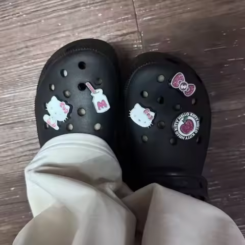 [5pcs Kitty Charms] Cute Kitty Cat Alloy Shoes Charms Cartoon Removable Accessories Shoe Flower Shoe