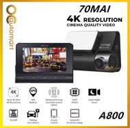 70mai A800 Car Recorder Dual vision 140 FOV 4K Ultra HD Screen Dash Cam APP Control 24h Surveillance Guard ADAS