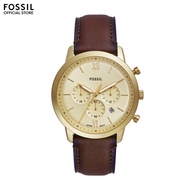 Fossil Men's Neutra Analog Watch ( FS6113 ) - Quartz, Gold Case, Round Dial, 22 MM Multi Colour Leat