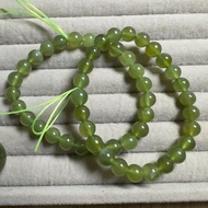 天然岫玉青提奶蓋手串 7.5mm