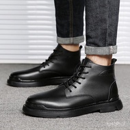 KY/16 Boots Men's Dr. Martens Boots Men's British Style High-Top Leather Boots Trendy Shoes2022Autumn Middle Top Working