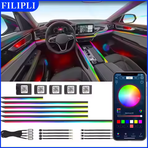 For Ford Fusion Full Universal Symphony LED Streamer Car Ambient Lights RGB 64 Color Interior Hidden