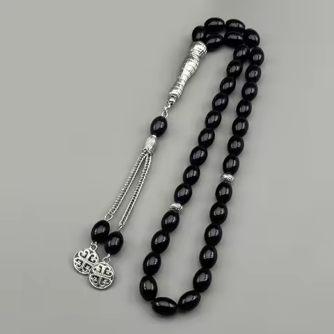 33Pcs Glass Rosary Muslim Prayer Hand Bracelets String Tassel Pendant Islamic Middle East Uae Dubai 