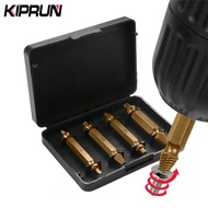 [Ready stock] KIPRUN 4 Pcs / Set Double Side Damaged Screw Extractor Drill Bits Out Crimping Bolt Remover Tool